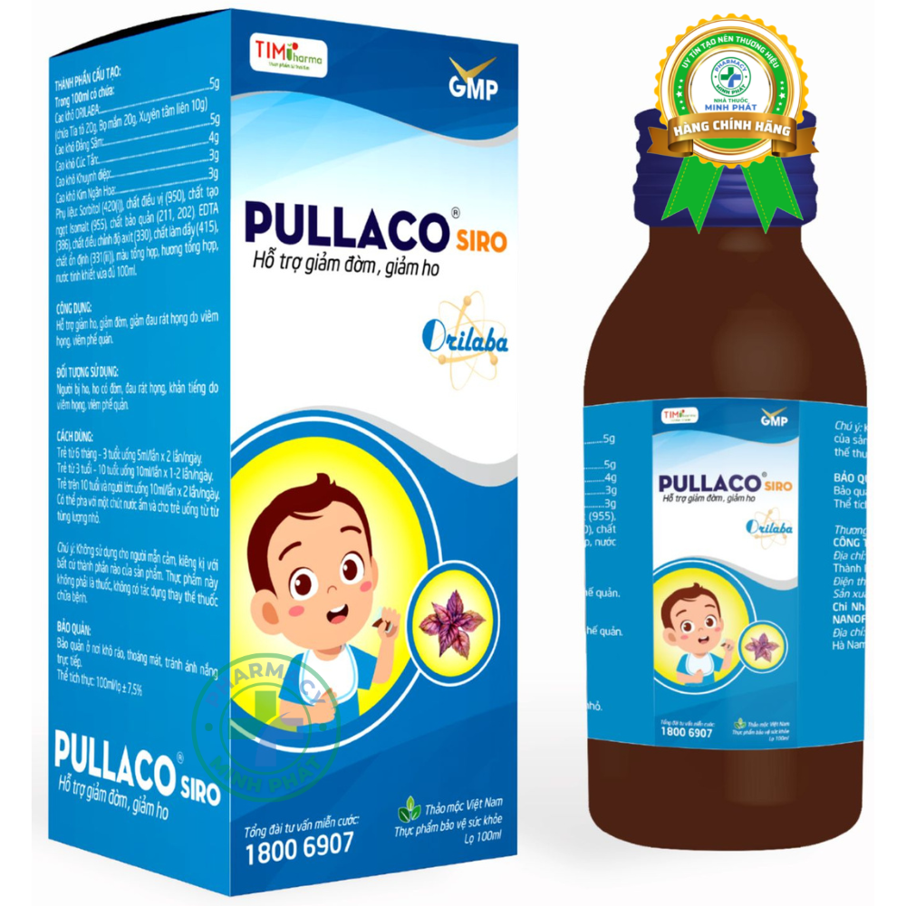 Pullaco - Siro hỗ trợ giảm đờm, giảm ho cho bé từ 6 tháng tuổi trở lên